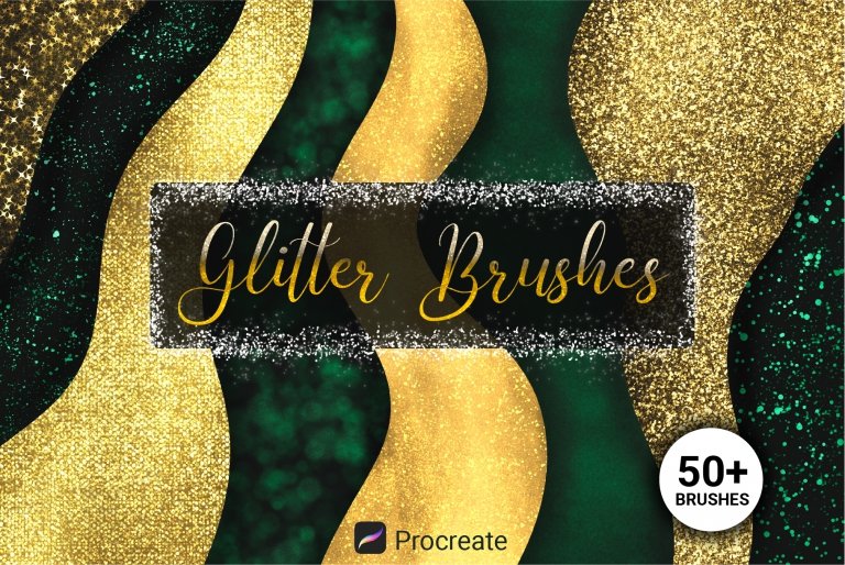 50 Glitter Procreate Brushes For Lettering - Design Cuts