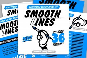 Smooth Lines Brushes Kit For Illustrator