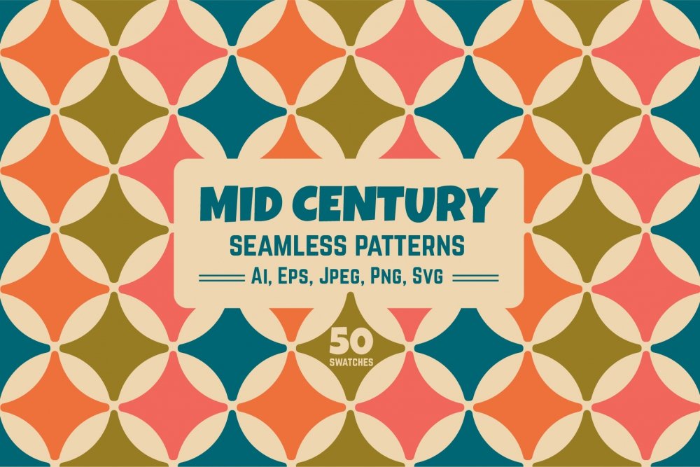 Mid Century Modern Seamless Patterns