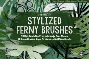 Stylized Ferny Plants For Procreate