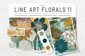 Line Art Florals For Procreate 11