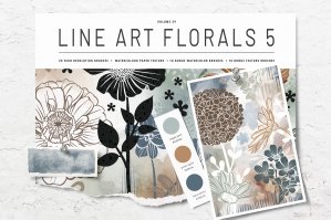 Line Art Flowers For Procreate 5