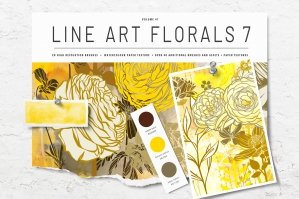 Line Art Flowers For Procreate 7