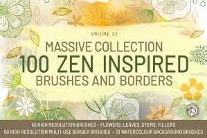 Zen Brushes And Borders Collection For Procreate