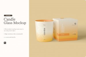 Candle Glass Packaging Mockup Set