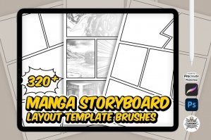Manga Storyboard Layout Brushset