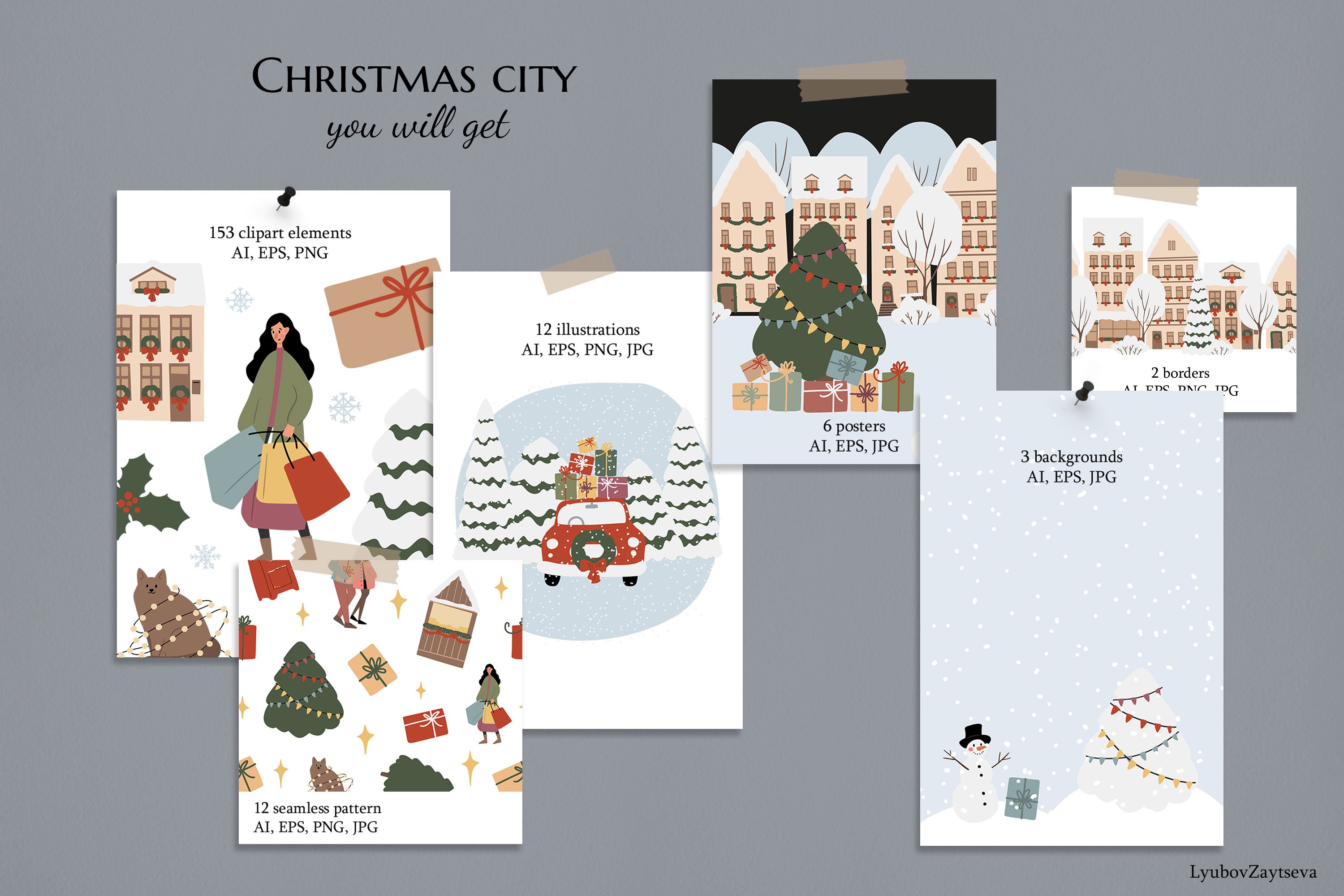 Illustration by Kanako  Clip art, Illustration, Christmas crafts  decorations