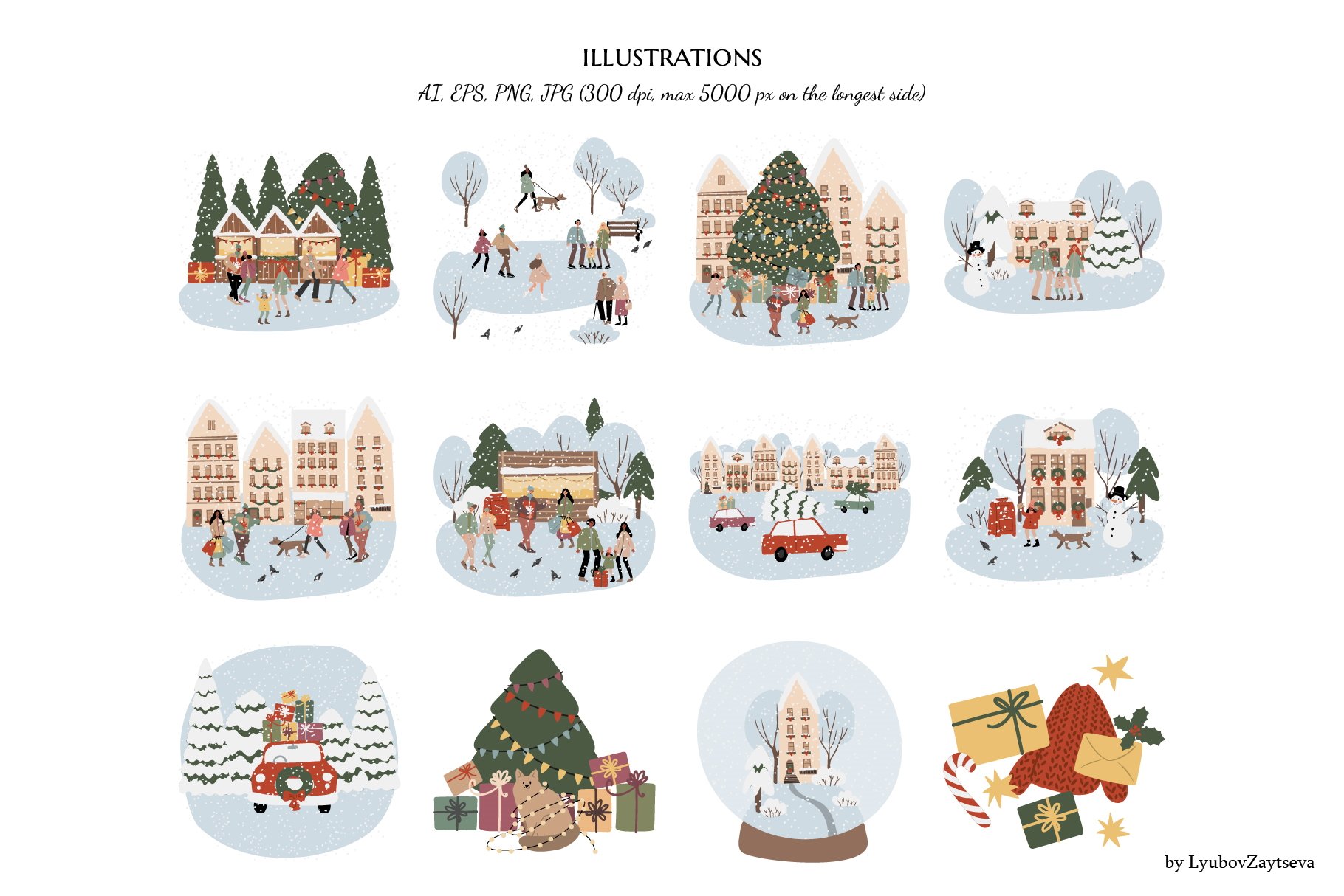 Illustration by Kanako  Clip art, Illustration, Christmas crafts  decorations