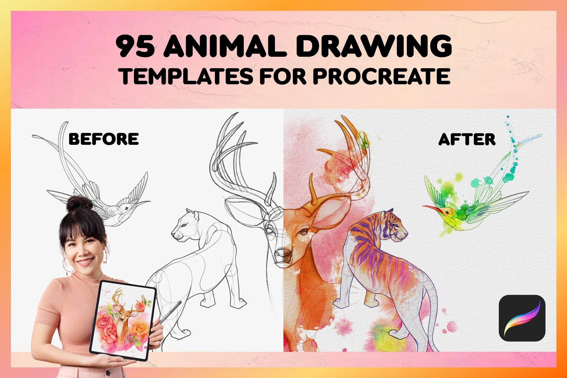 Animal Procreate Stamp, Character Creator (1703904)