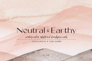 Neutral & Earthy Watercolor Abstract Backgrounds