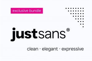 Just Sans® Clean Modern Minimal Geometric Typeface & Logo Templates