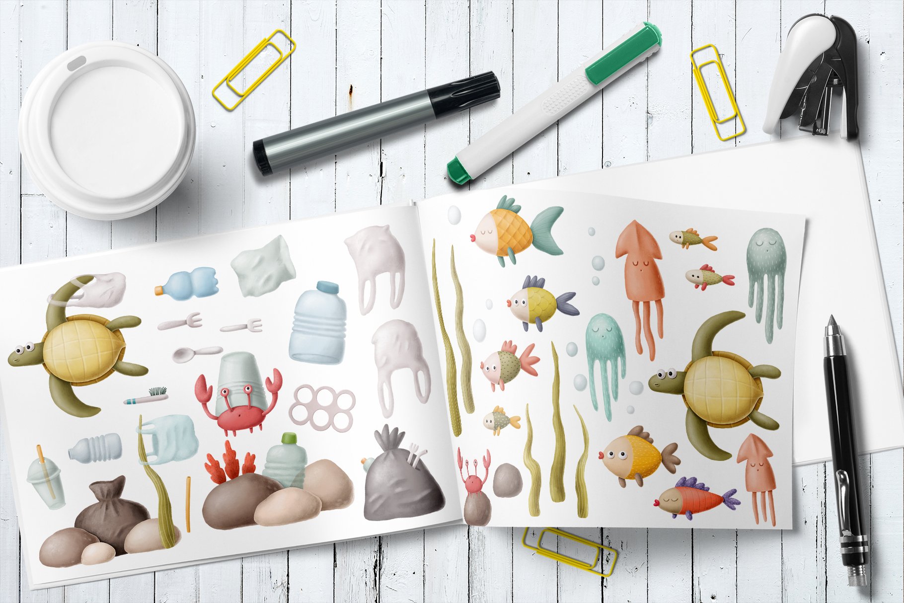 Plastic Ocean Clipart - Design Cuts