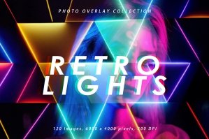 120 Retro Lights Photo Overlays