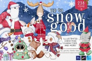 Up To Snow Good – Christmas Character Illustrations