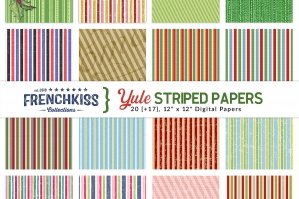 Yule Striped Digital Papers