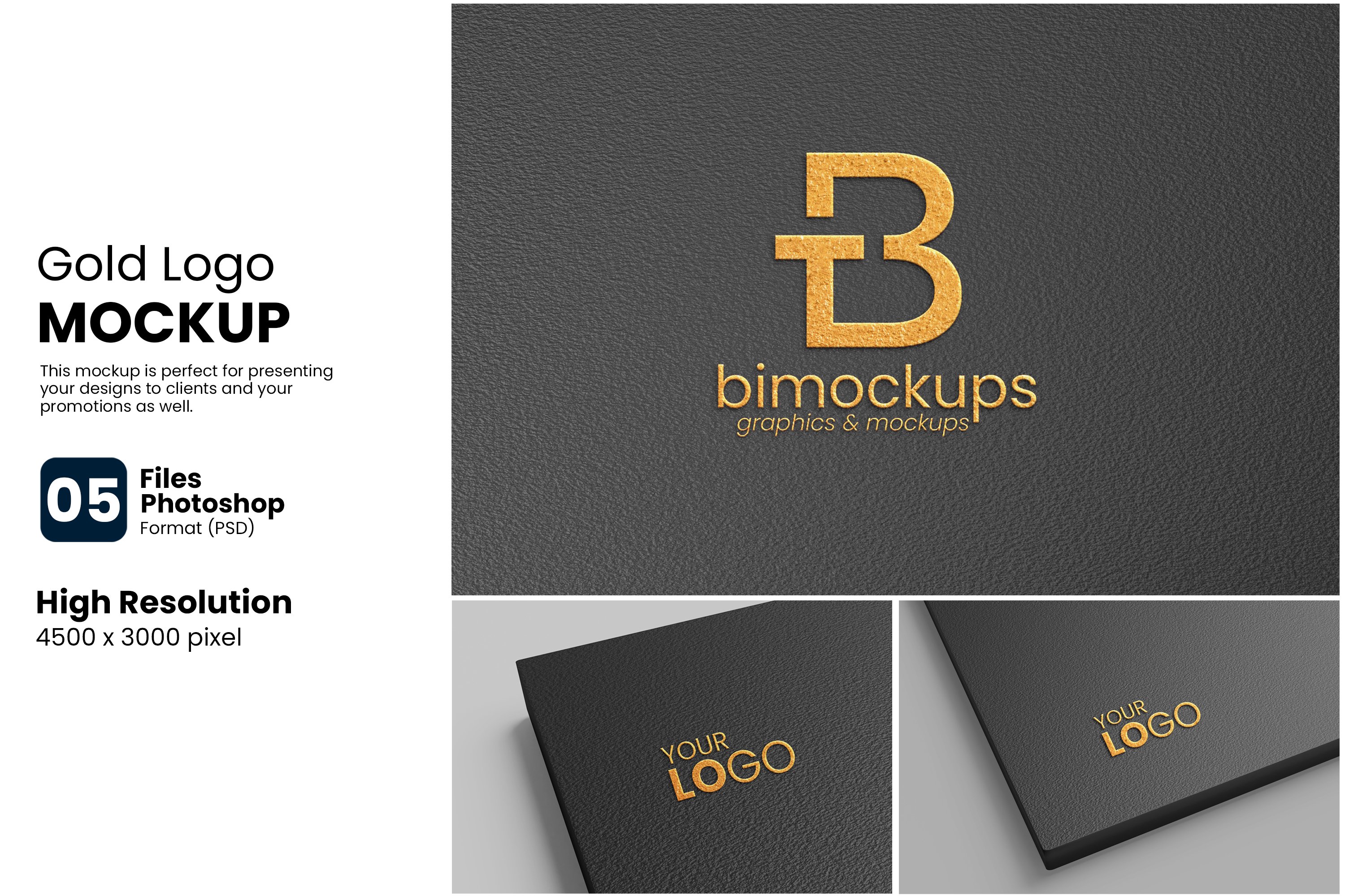 Embossed logo mockup on black Premium Psd - UpLabs