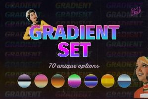 Gradients Text Effect In Retro Style
