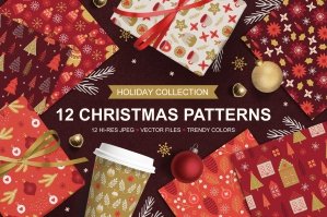 12 Christmas Seamless Patterns 4