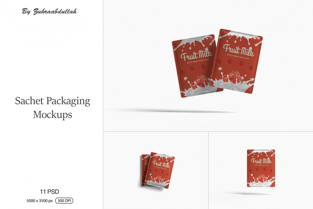 Sachet Packaging Mockups - Design Cuts