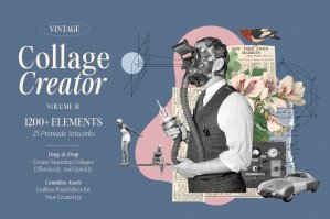 Vintage Collage Creator Vol 2 - Over 1200 Assets