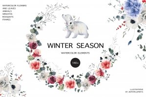 Winter Season Watercolor Arctic Collection