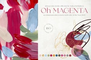 Oh Magenta Abstract Mix Media Collection
