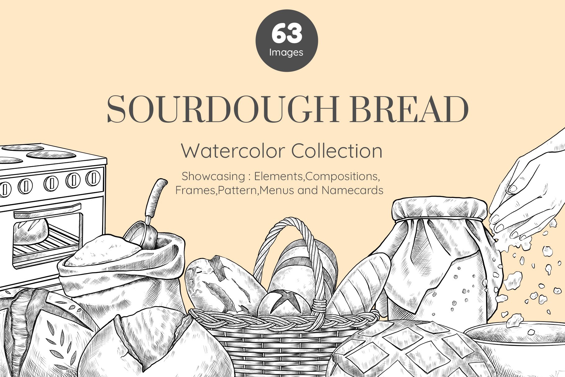 Sourdough Bread Line Art Design Cuts   01 Sourdough Bread Presentation Cover 