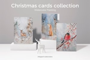 Watercolor Christmas Card Collection