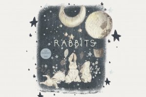 Cute Rabbits Animals Forest Bunny Clipart
