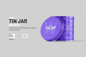 Small Tin Jar Packaging Mockup