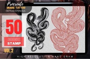Snake Brush Stamp | Procreate Brush Stamp Vol 2