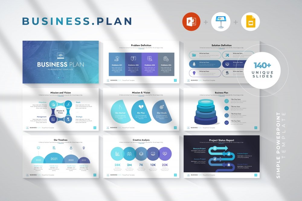 Business Plan PowerPoint Template - Design Cuts