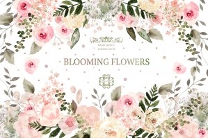Watercolor Blooming Flowers 146 PNG