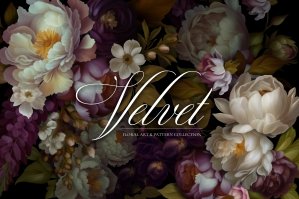 Velvet Moody Floral Clip Art Collection