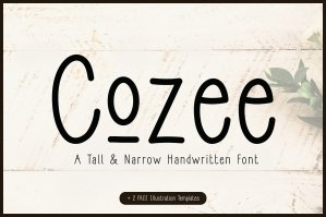Cozee - A Narrow Handwritten Font PLUS Freebies