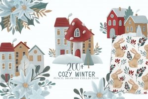 Cute Scandinavian Winter Clipart Collection