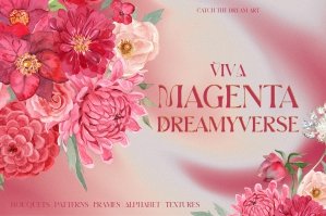 Viva Magenta Dreamyverse Watercolor - Pantone 2023
