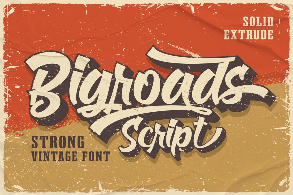 Bigroads Script - Retro Font - Design Cuts