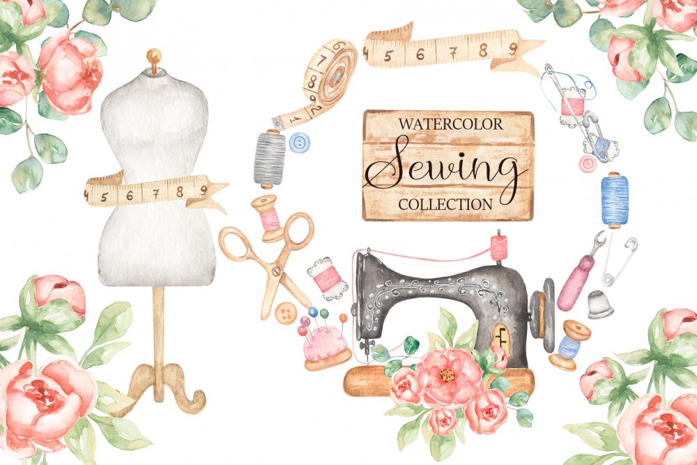 Watercolor Sewing Collection - Design Cuts