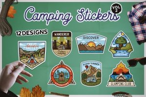 Camping Logo Stickers Collection Vol 2