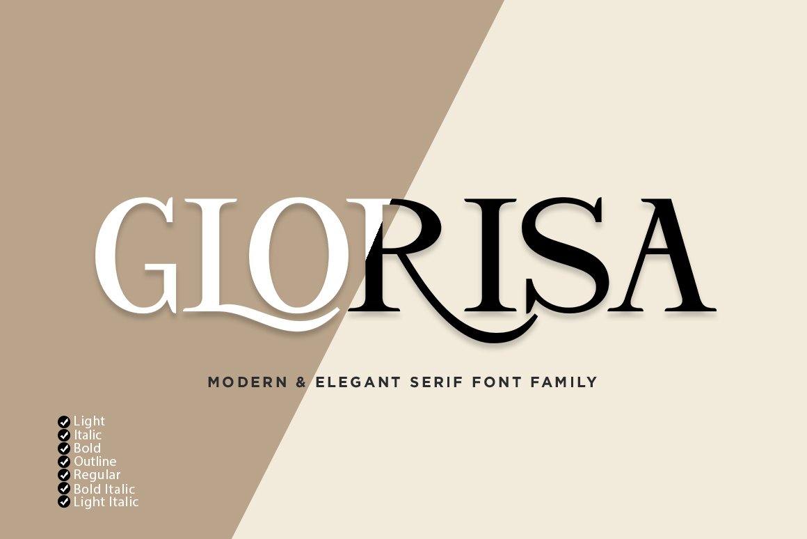 Glorisa - Elegant Serif Font - Design Cuts