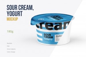 180g Sour Cream Package Mockup