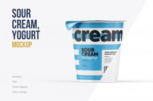 300g Sour Cream Mockup Front View