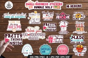 Small Business Stickers Set