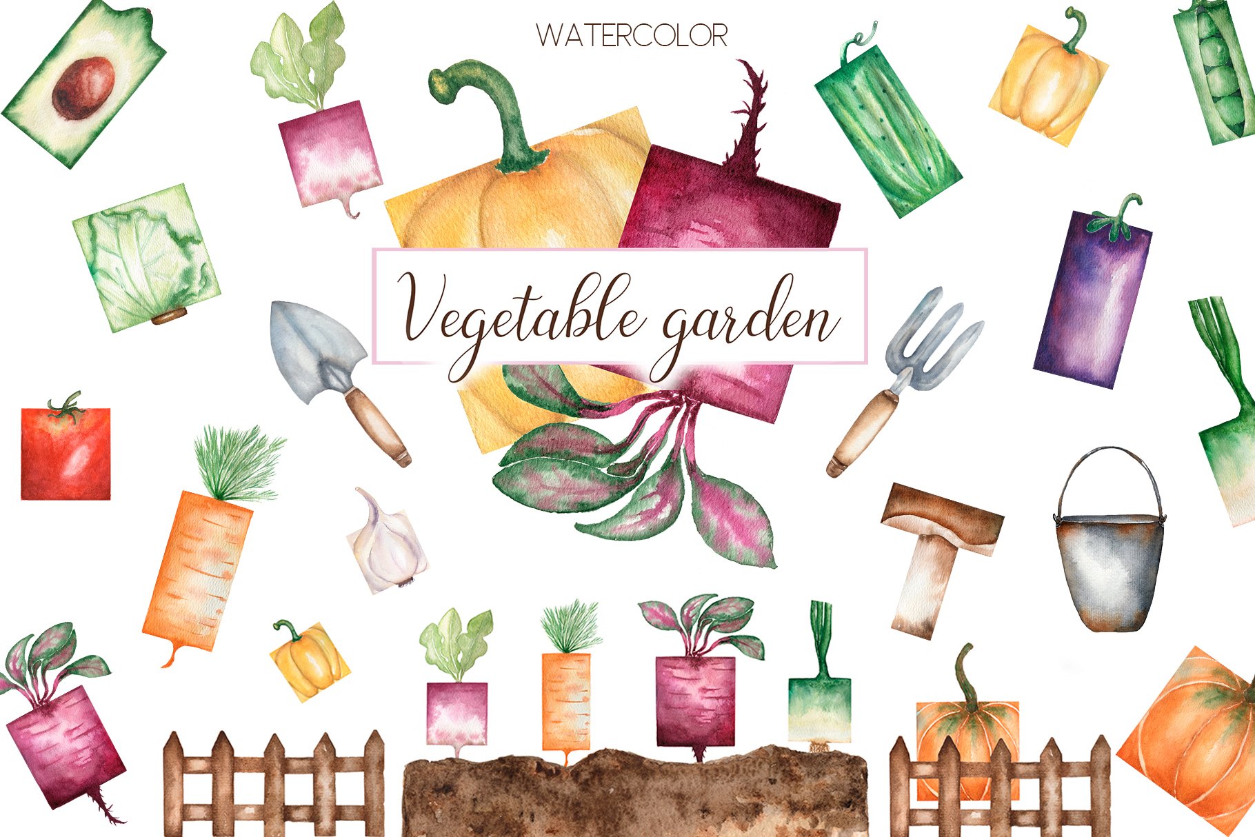 Garden, agriculture and farm.Vector illustration of work in nature in the  field and vegetable garden. Drawing for poster, cover or background Stock  Vector | Adobe Stock