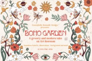Boho Garden Floral Pattern & Graphic Collection