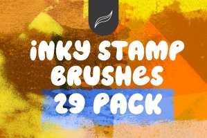 Procreate Inky Stamp Brushes 29-Pack