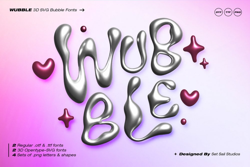 Wubble SVG Font & Letterset