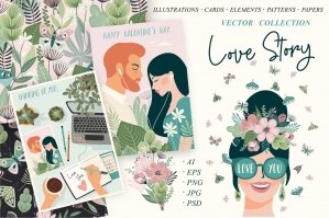 Love Story Vector Collection
