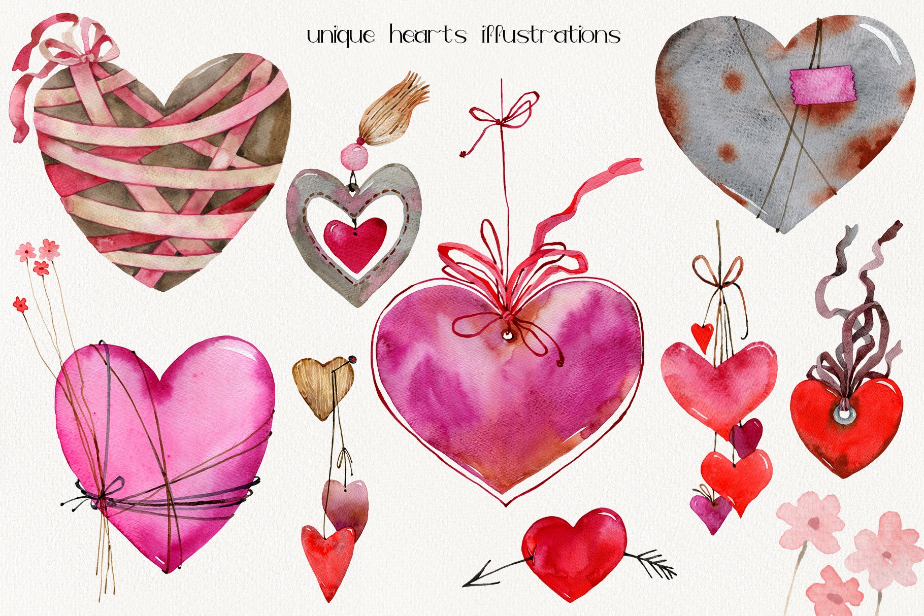 In Love - Valentine's Hearts Watercolor - Design Cuts